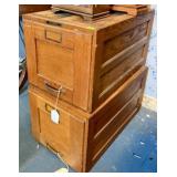 PAIR OF ANTIQUE OAK FILE DRAWERS