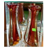 PAIR OF MURANO ART GLASS VASES