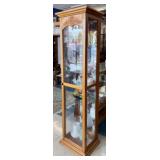 OAK LIT CURIO DISPLAY CABINET