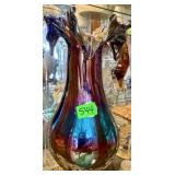 IRIDESCENT RUFFLE GLASS VASE