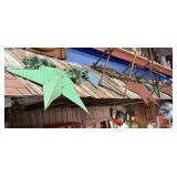 5 LARGE DECORATIVE TIN STARS