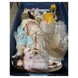 LOT OF DOLLS, PARTS, CLOTHING