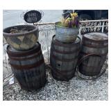 TRIO OF OLD BANDED BARRELS/PLANTS
