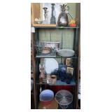 METAL SHELVING WITH CONTENTS- SERVING/ART