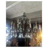 BRASS WITH CRYSTAL PRISM CHANDELIER