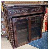 TWO-PART JACOBEAN SIDEBOARD CABINET
