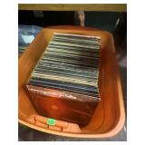 BIN OF LP VINYL RECORDS