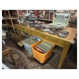 LARGE DRAWERED FARM TABLE OR DESK
