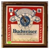 BUDWEISER BEER ADVERTISING CLOCK