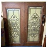 LEADED PANEL GLASS INSERT DOOR