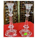 PAIR - CRYSTAL CANDLESTANDS