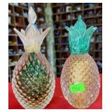 PAIR - MURANO ART GLASS PINEAPPLES
