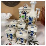 PORCELAIN KITCHEN SPICE CANNISTER SET
