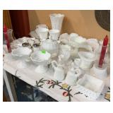 LOT OF MILK GLASS