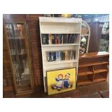 LIT DISPLAY CABINET, BOOK CASES WITH CONTENTS