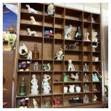 WHATNOT SHELF WITH CONTENTS