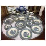 BLUE/WHITE DINNER WARE, WALL ACCENTS