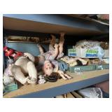 LOT OF DOLLS, PARTS, CLOTHING