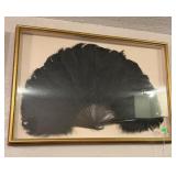 ANTIQUE FRAMED FEATHER FAN
