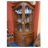 CORNER CURVED GLASS CHINA CABINET