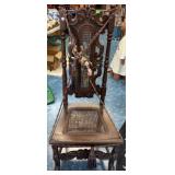VINTAGE CANE CARVED CHAIR