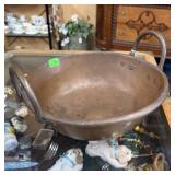PRIMITIVE COPPER HANDLED BOWL