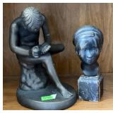 PAIR OF METALLIC SCULPTURES