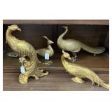GILT PEACOCK FIGURES