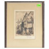 ANTIQUE FRAMED ETCHING