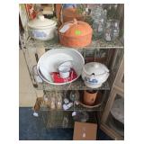 RACK CONTENTS - SERVING, ENAMEL ETC.