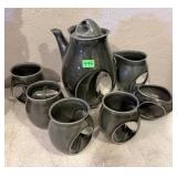 HOLKHAM MID-CENTURY POTTERY TEA SET