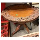 CARVED TOP WOODEN TABLE