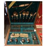 GILT WITH TEAK HANDLES THAI CUTLERY SET - WITH