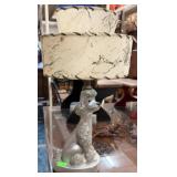 VINTAGE POODLE TABLE LAMP - MICA SHADE