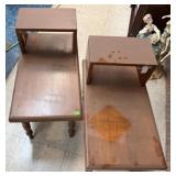 PAIR OF VINTAGE STEP BACK SIDE TABLES