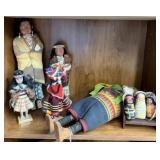 GROUPING OF NATIVE AMERICAN INDIAN DOLLS