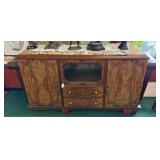 ART DECO BURLED WALNUT SIDEBOARD SERVER