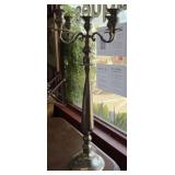 LARGE ORNATE SILVERPLATED FLOOR CANDELABRA