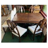ANTIQUE DINETTE - TABLE AND SIX CHAIRS