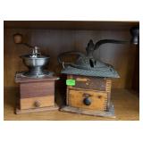 PAIR OF ANTIQUE COFFEE GRINDERS