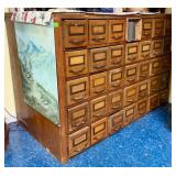 OAK CARD FILE CABINET
