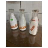 TRIO OF OLD MILK BOTTLES