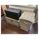 WICKER HAMPER, CHEST, TOOLBOX