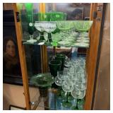 LOT OF GREEN GLASS
