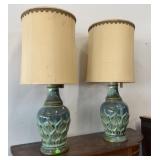 PAIR OF MCM PEACOCK TABLE LAMPS