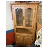 OAK LIT CORNER CHINA CABINET