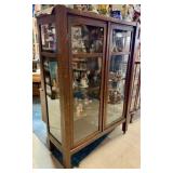 ANTIQUE OAK CHINA DISPLAY CABINET