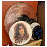 ROCK AND ROLL AUTOGRAPHED DRUM HEADS