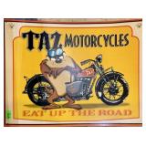 TAZ MOTORCYCLES TIN SIGN