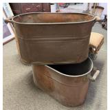 PAIR OF ANTIQUE COPPER BOILERS